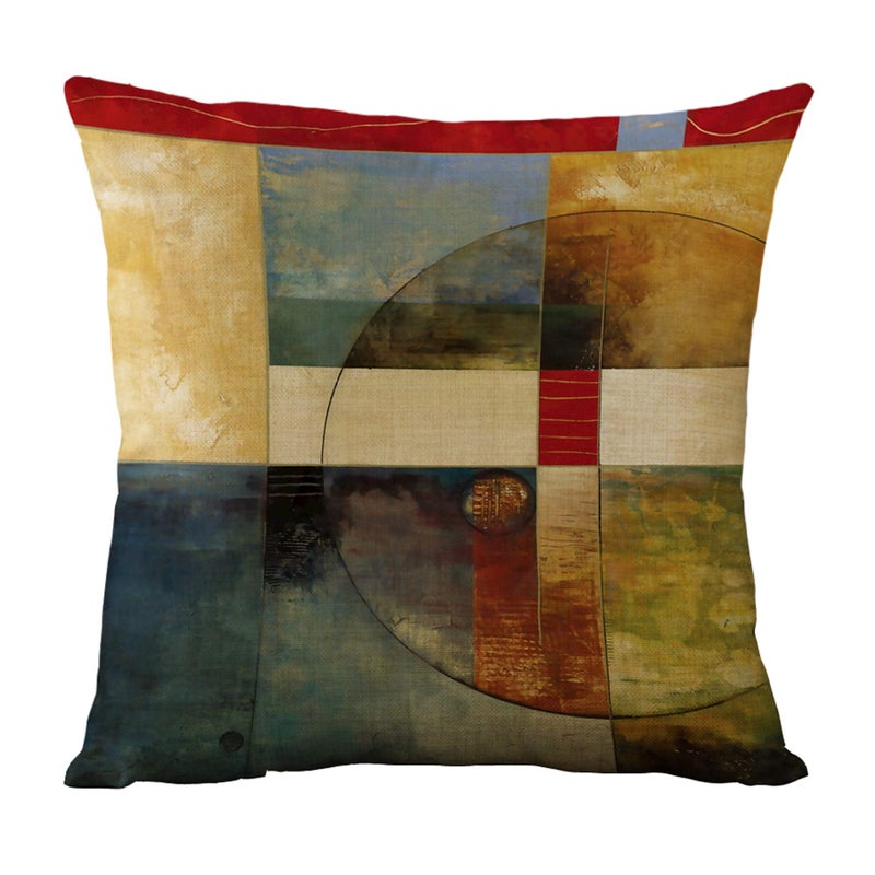 WOMHOPE Set of 4 Vintage Geometric Decorative Throw Pillow Covers Pillow Cases Cushion Cases 18 x 18 Inch for Living Room,Couch and Bed (Geometric) - Image 4